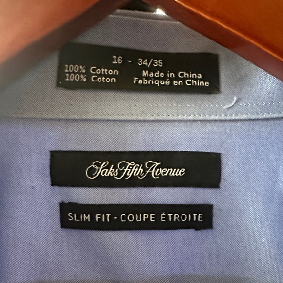 Saks Fifth Avenue Light Blue Men's Dress Shirt - Picture 1 of 1